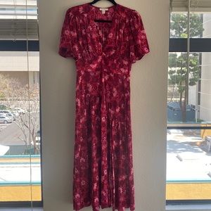 Topshop floral prong midi dress